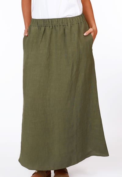 Leinenrock Salome - olive