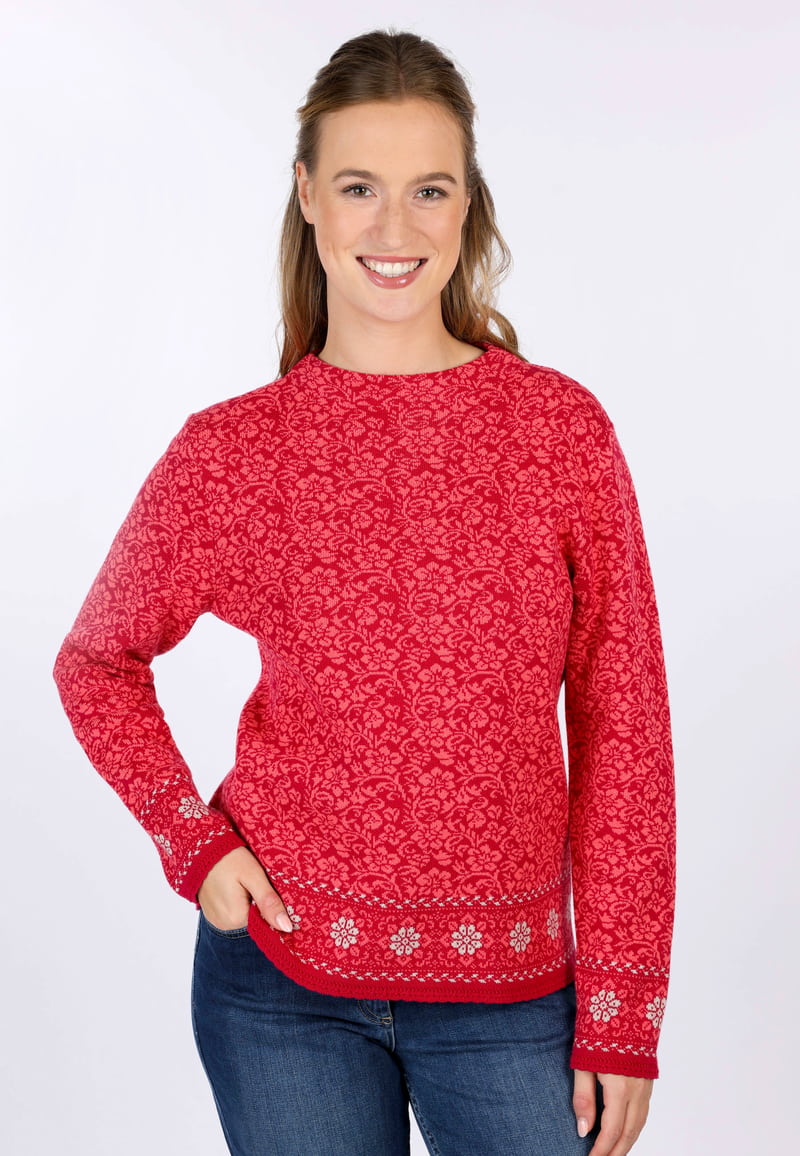 Strickpullover Dorit Nordic - cerise
