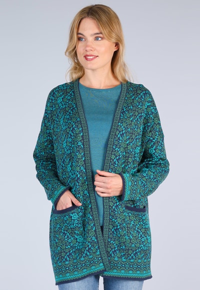Strickjacke Tati wild blossom - navy