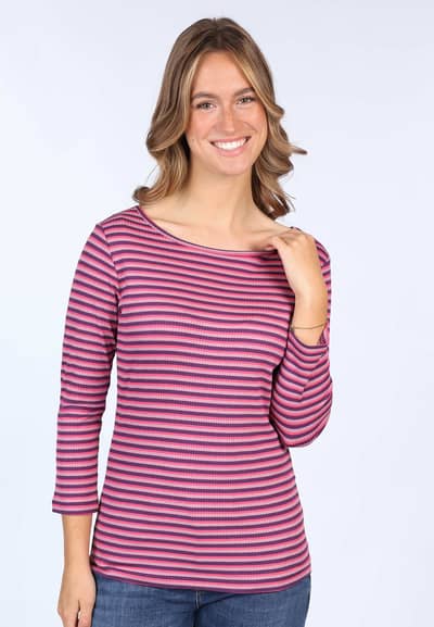3/4-Arm Shirt Mya  - deep purple