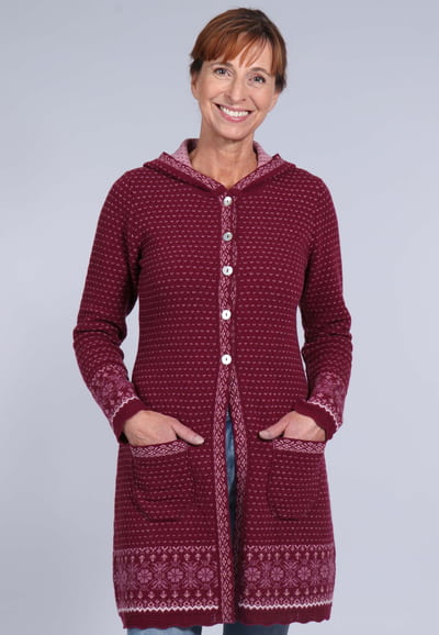Strickmantel Ann - burgundy