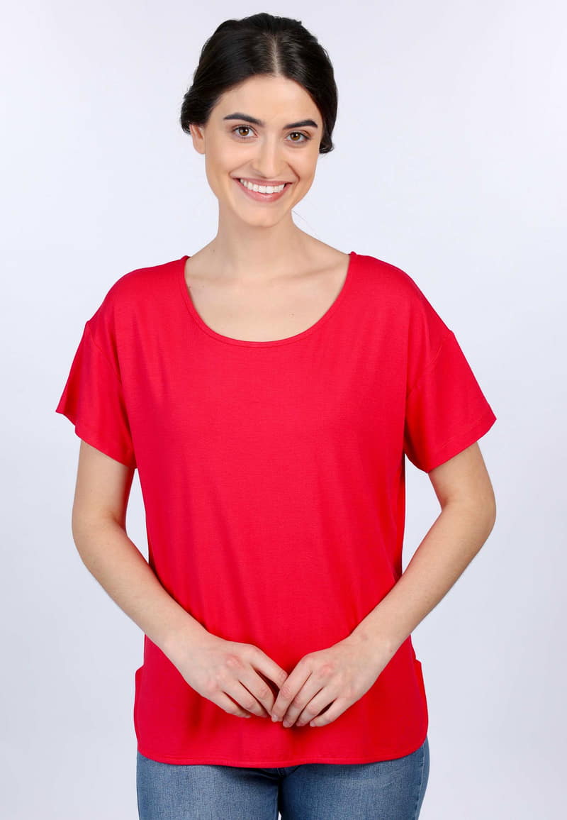 T-Shirt Betzi Solid - rubin
