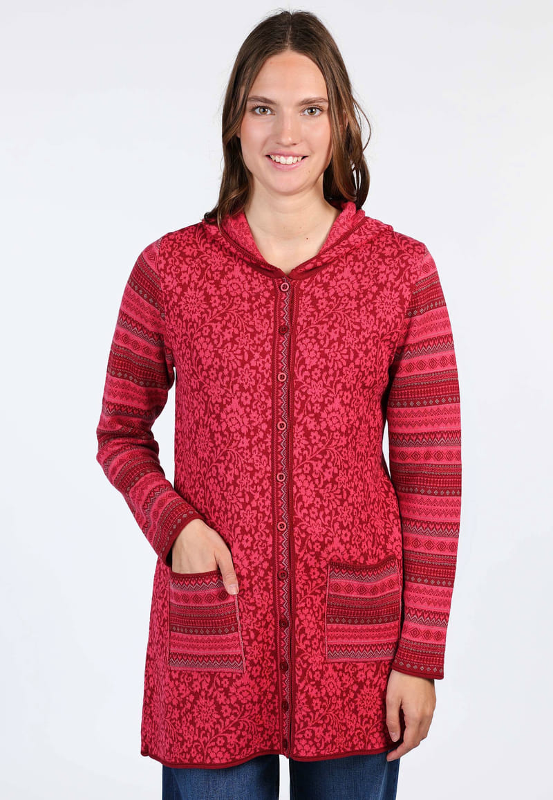 Strickmantel Karli blossom - wine