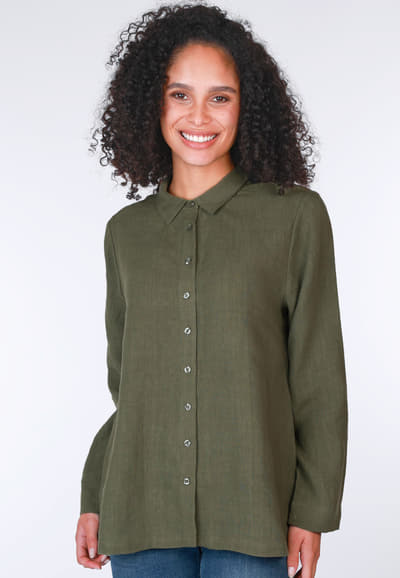 Leinenbluse Felka - olive