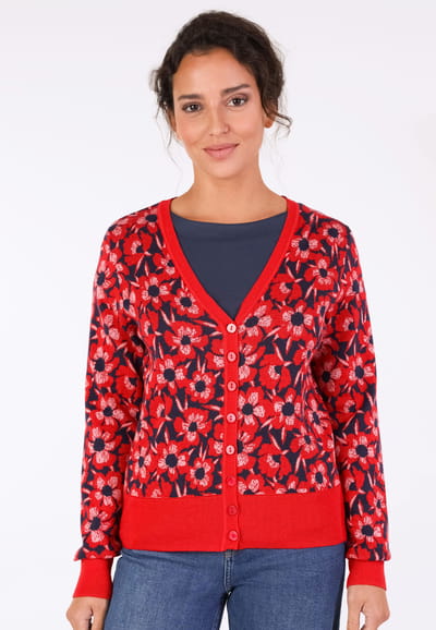 Strickjacke Tatume  - poppy