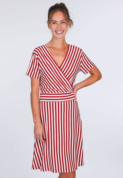 Kleid Camiera stripes - red
