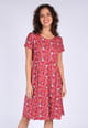 Kleid Eva oriental flower - rubin
