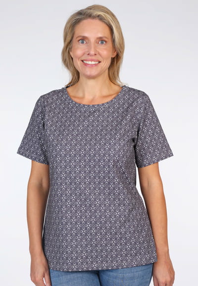 T-Shirt Julina diamond flower - ebony