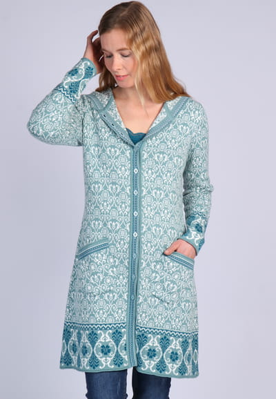 Strickmantel Glory - blue pearl