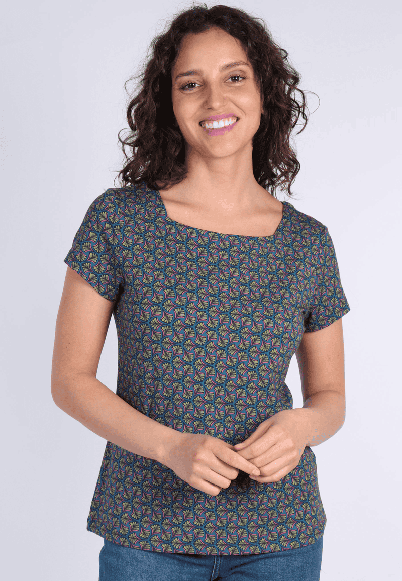 T-Shirt Tal ethno  - deep ocean