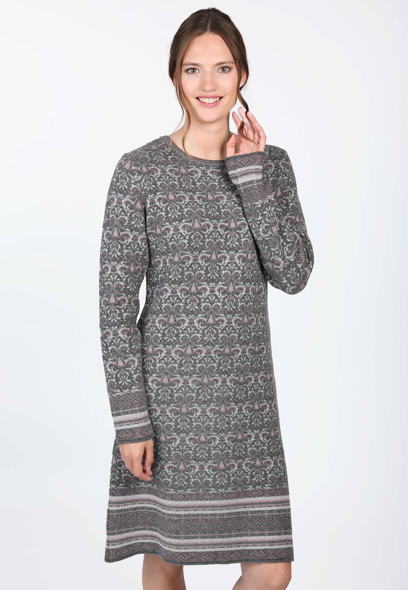 Strickkleid Suri damast  - grey