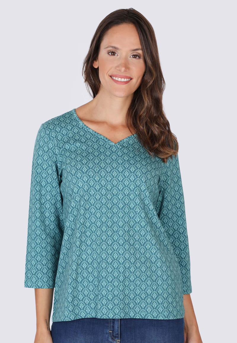 3/4-Arm Shirt Hellena Ethno  - ocean