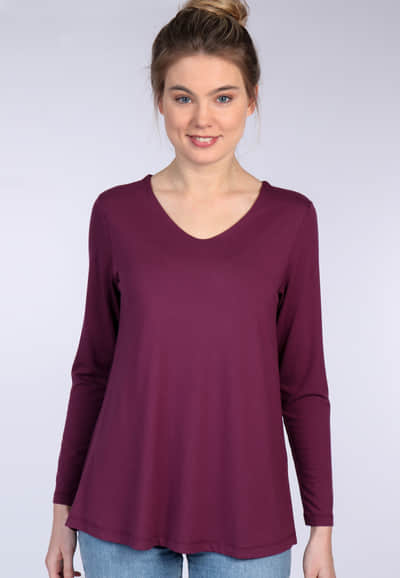 Langarmshirt Adisa - plum