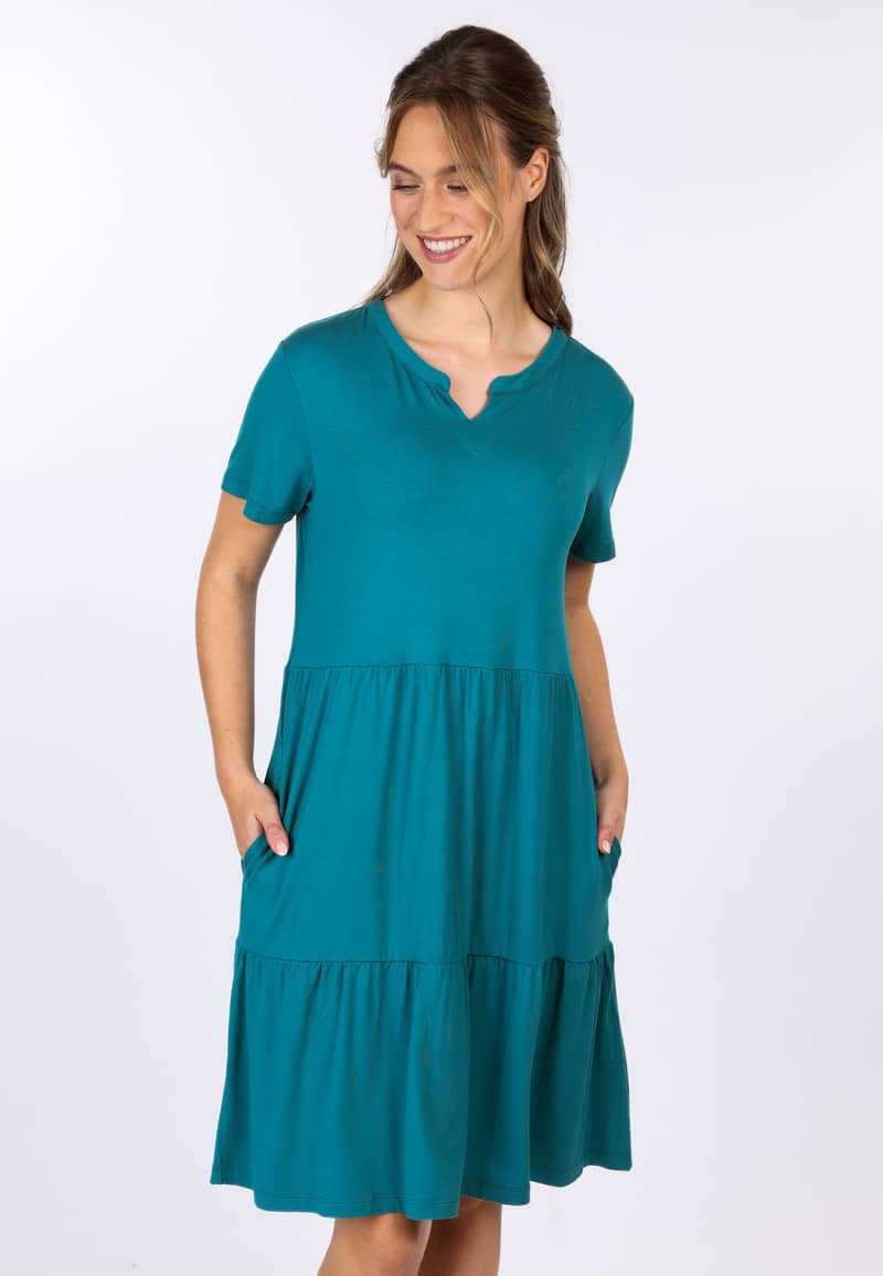 Kleid Iveta solid - ocean