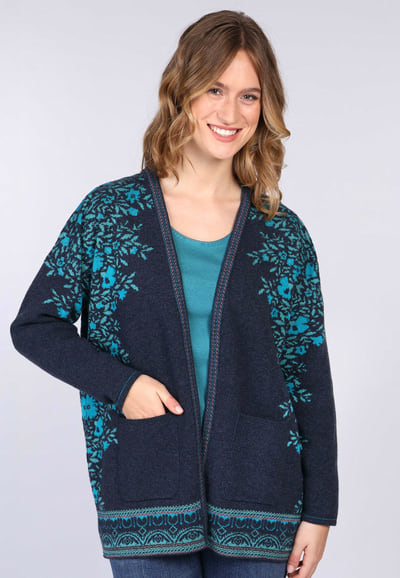Strickmantel Jordis oriental  - lake