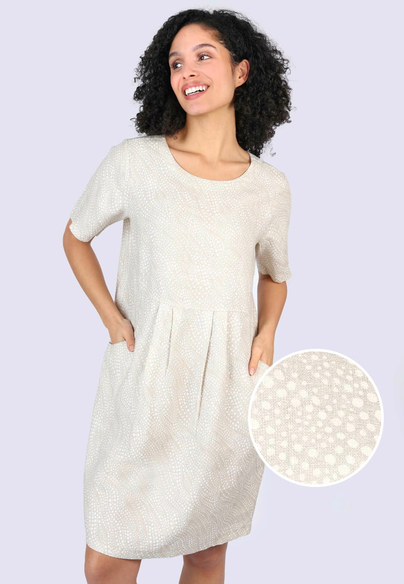 Leinenkleid Rabea dancing dot - sand