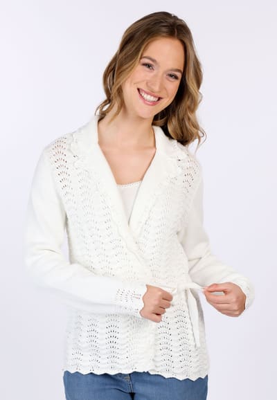 Strickjacke Trudy Ajour  - ivory