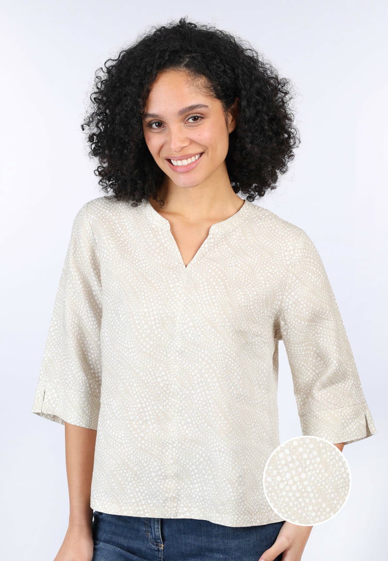 Leinenbluse Emine dancing dot - sand