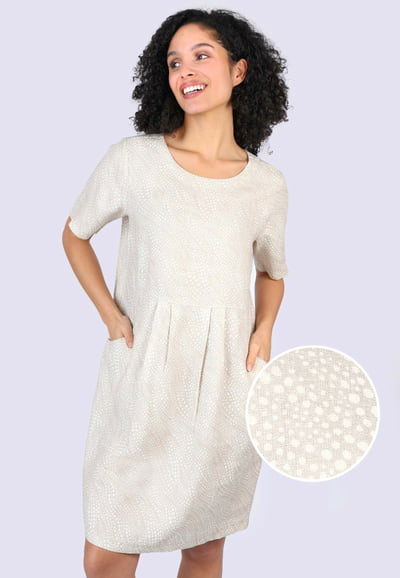 Leinenkleid Rabea dancing dot - sand