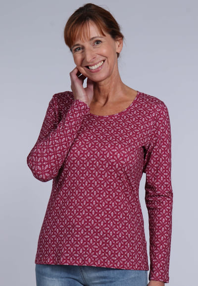 Langarmshirt Hanni - burgundy