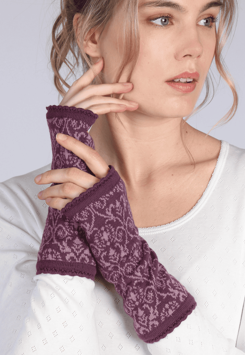 Handstulpen Lucy ornament - plum