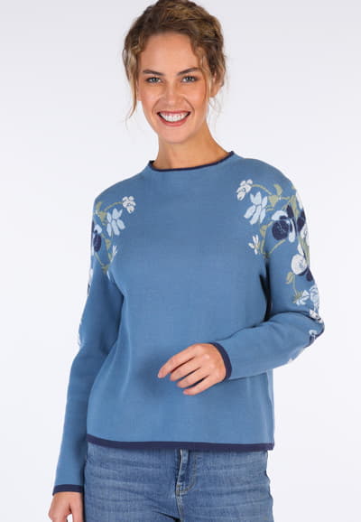 Strickpullover Dorit violet - swedish blue