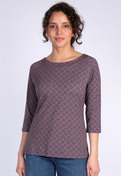 Langarmshirt Zoa geo flower - plum