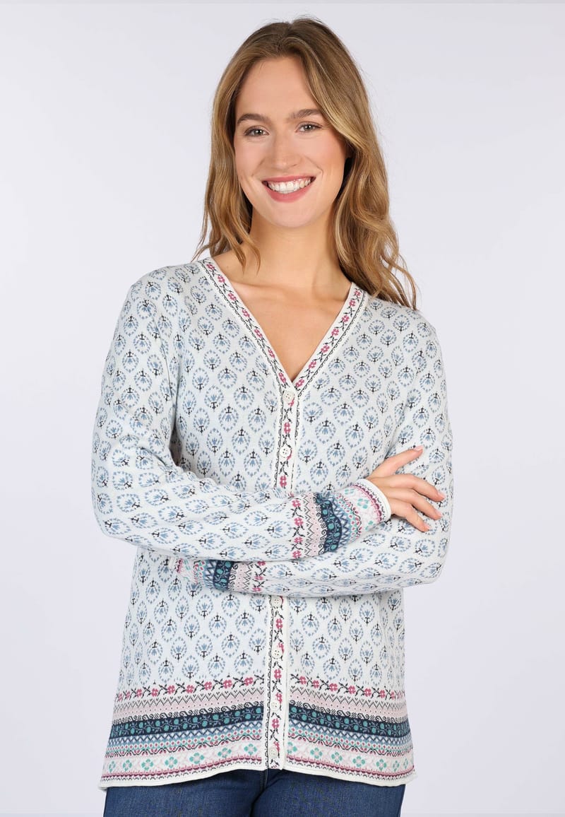 Strickjacke Christi tulip bow  - ivory