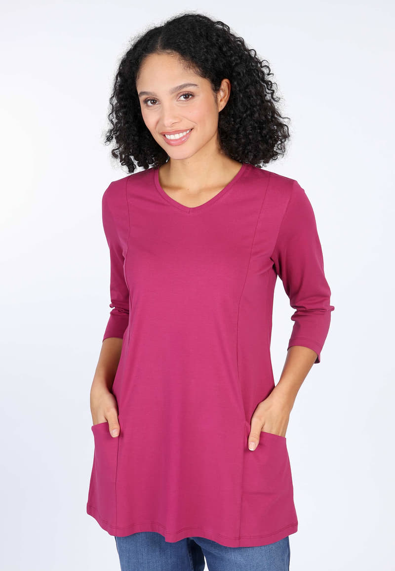 Tunika Kareena solid  - red wine