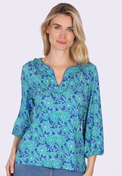 Bluse Kirata spring rose  - lagoon
