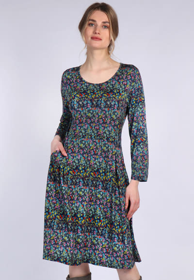 Kleid Eponie flower confetti - navy