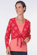Strickjacke Imka flower - rubin
