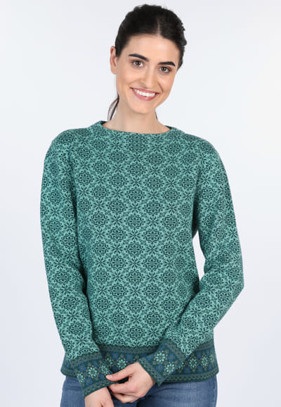 Strickpullover Dorit Nordic  - bottle green