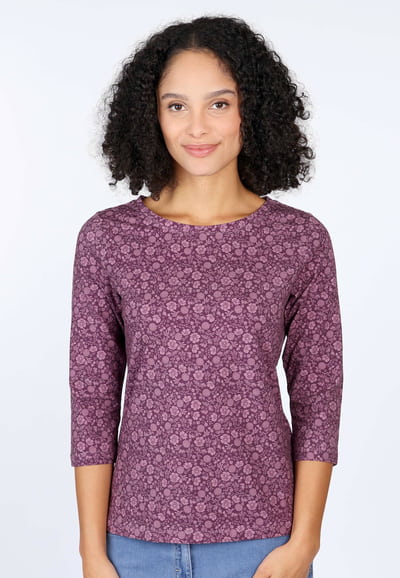 3/4-Arm Shirt Pitta Meadow  - deep purple
