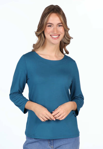 3/4-Arm Shirt Zoala solid  - lake