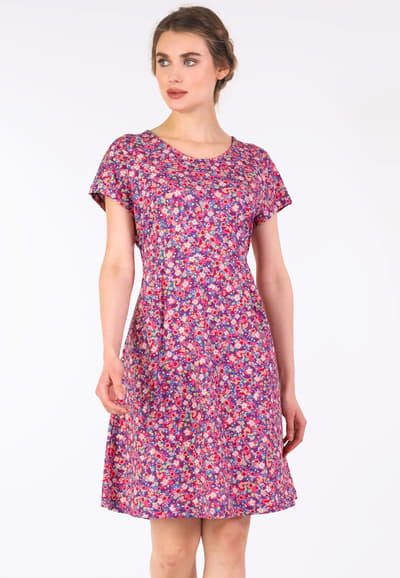Kleid Eva millefleurs - flamingo