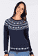 Strickpullover Tony fair isle - navy