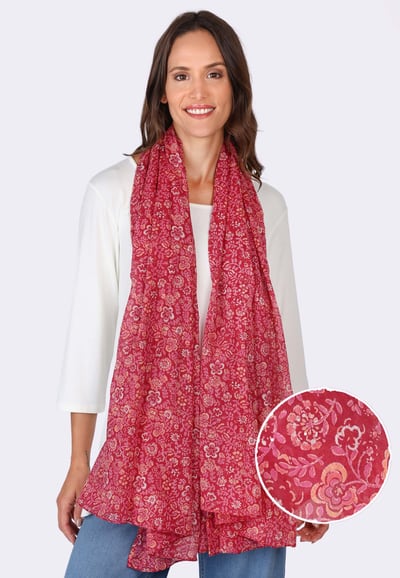 Tuch Florila  - cerise
