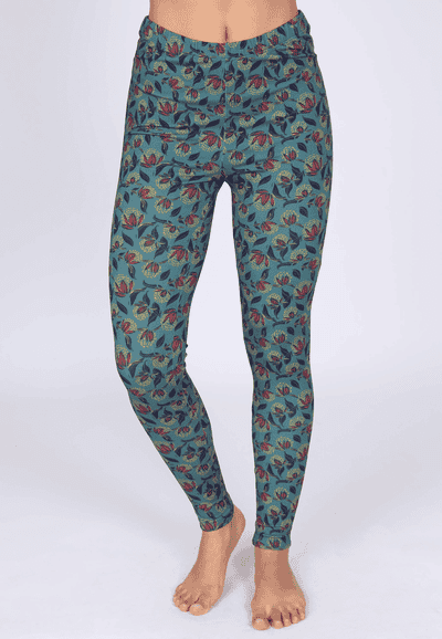 Leggings Thais hortensia - emerald