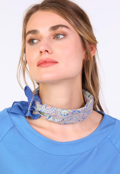 Maali flower paisley  - royal blue