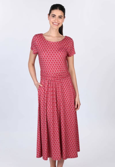Kleid Malind Tulip Bow - rubin