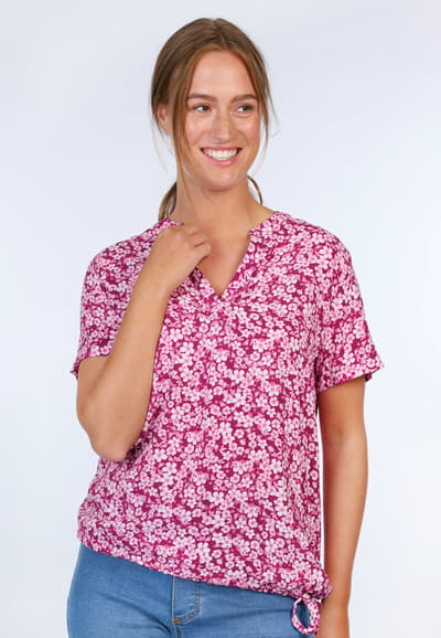Bluse Karlotti - raspberry