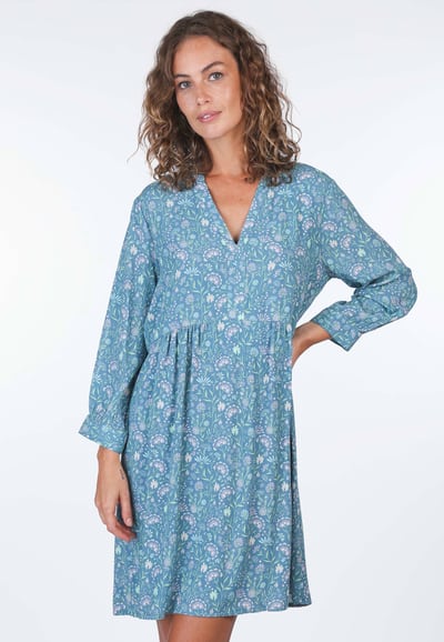 Kleid Meri Wildflower - swedish blue