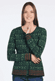 Strickjacke Renee damast  - bottle green