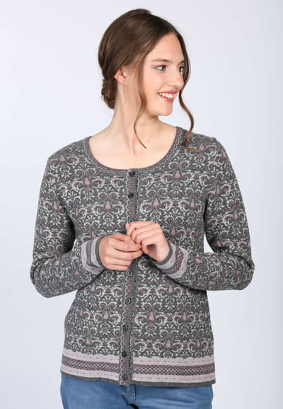 Strickjacke Renee damast  - grey