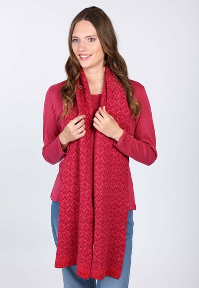 Strickschal Sabina oriental  - rubin