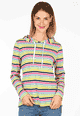 Hoodie Hilja rainbow stripe  - ivory