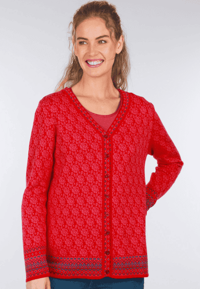Strickjacke Christi rose - rubin