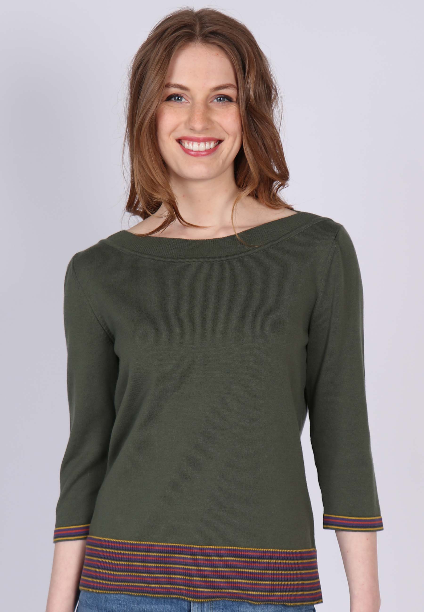 knitted sweater Camilista - thyme
